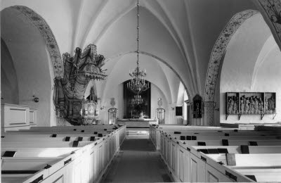 Stora Malms kyrka, interiör1959