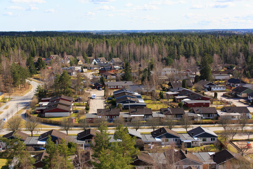 Bostadsområde ovanifrån. Foto: Hanna Maxstad