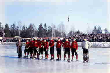 KSK bandy på Gamla Skogsborg. 1950-tal